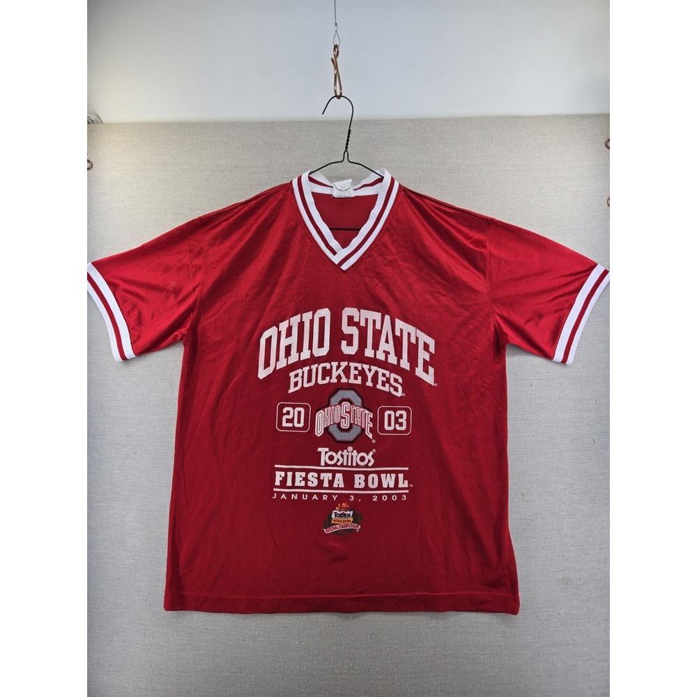 VTG Mens RARE 2003 Tostitos Ohio State Buckeyes Fiesta Bowl Football Sz L Jersey